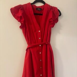 Red Lulus Linen Dress